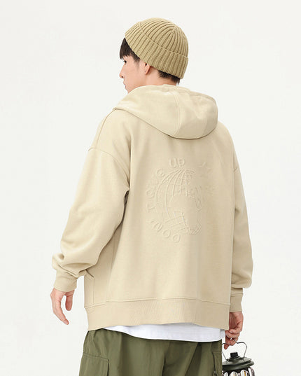 Heavy Embroidery Hooded Cardigan Coat