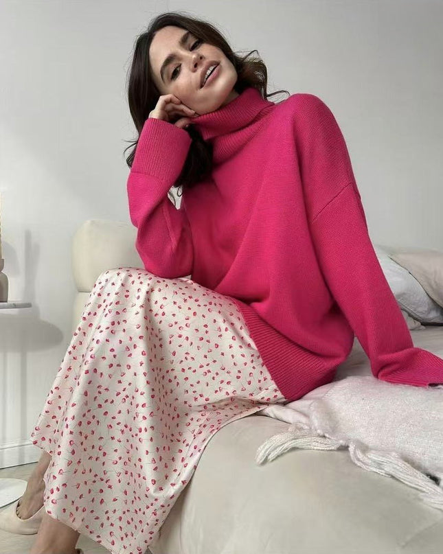 Autumn And Winter European And American Loose Basic Style Solid Color Pullover