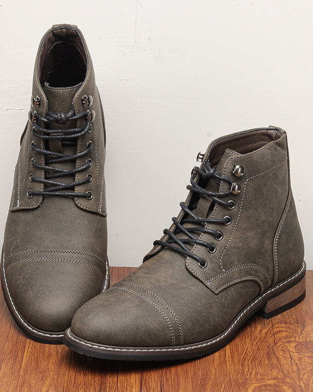 Men's Plus Size Retro Fashion Work Clothes Leather Martin Boots