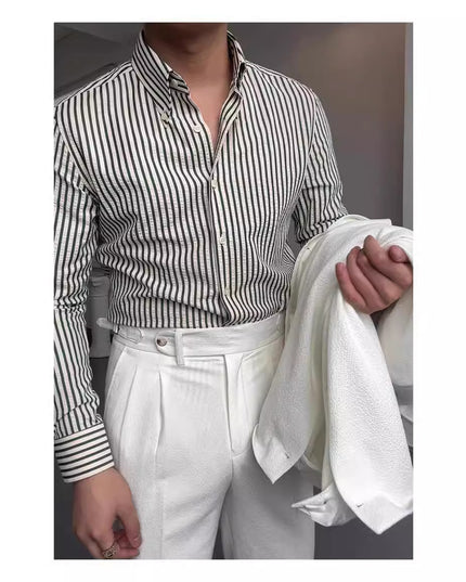 Spring Seersucker Series Shirt Men