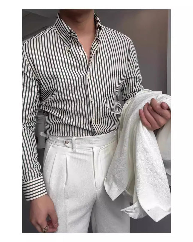 Spring Seersucker Series Shirt Men