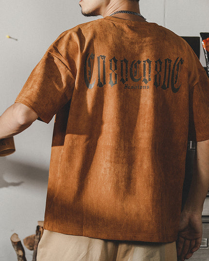 Retro Washed T-shirt Heavy Short-sleeved Shirt Men