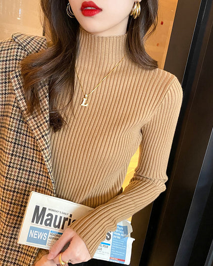 Half Turtleneck Knitted Sweater Women's Bottoming Shirt Women's Autumn And Winter
