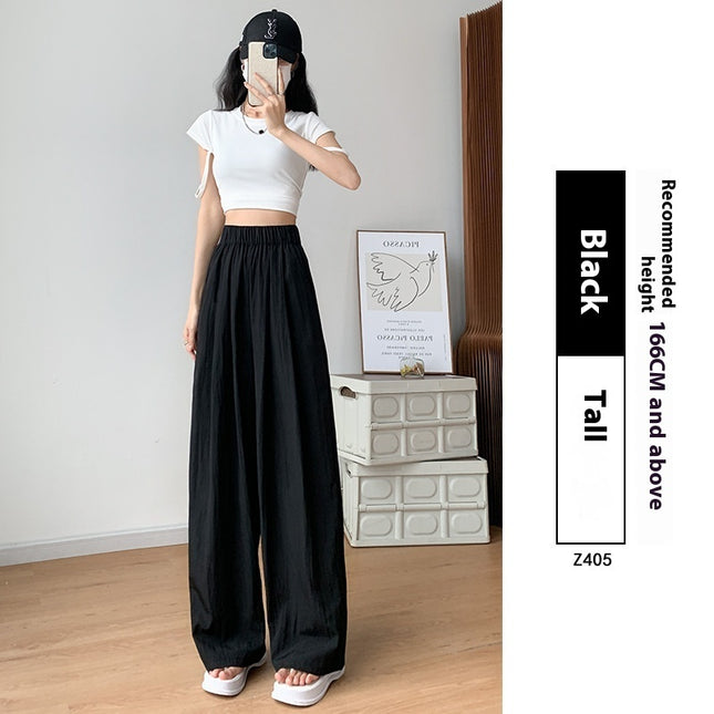 Loose Drape Casual Straight-leg Thin Ice Silk Wide-leg Pants