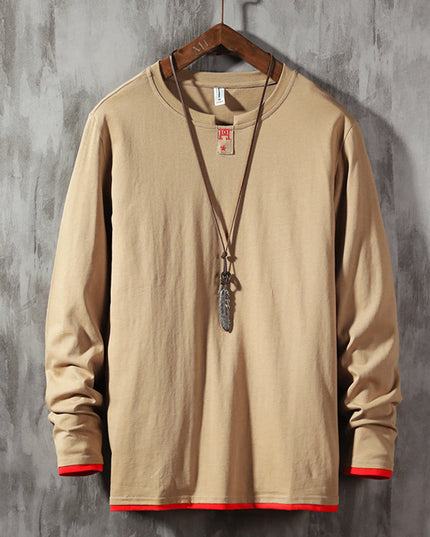 T-shirt Long-sleeved Men's Cotton Casual Round Neck Bottoming Shirt