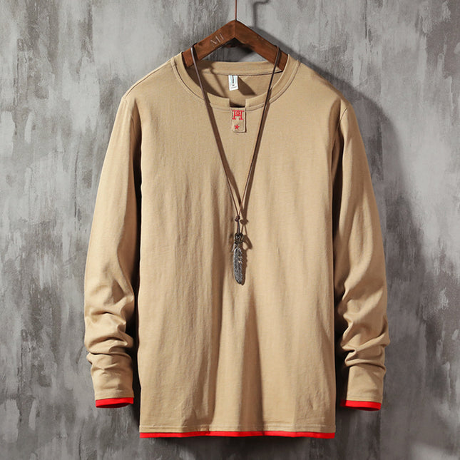 T-shirt Long-sleeved Men's Cotton Casual Round Neck Bottoming Shirt