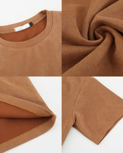 Suede Short-sleeved T-shirt Men's Casual Simple