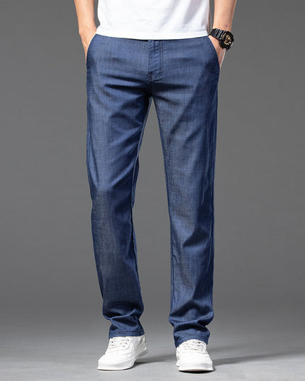 High-end Lyocell Jeans Men's Thin Straight