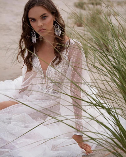 Wish Mesh Split New Light Women's Wedding Dress