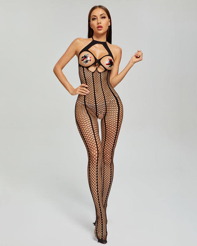 Sexy Temptation Perspective Cutout Fishnet Stockings Set