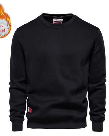 Men's Solid Color Pullover Sports Round Neck Bottoming Shirt Sweater
