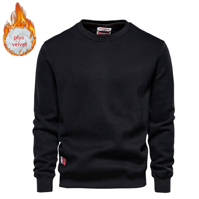 Men's Solid Color Pullover Sports Round Neck Bottoming Shirt Sweater