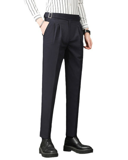 Young Men's Trousers Suit Pants Slim Fit
