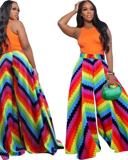 European And American Women's Clothing Printed Trousers