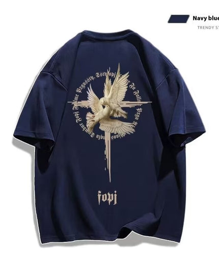 Women's Simple Printed Loose Short Sleeve