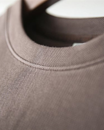 Air Cotton Plus Size 280g Loose T-shirt With Sleeves