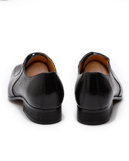 New Summer Business  Oxford Leather  Trend Snake Embossed Cowhide Shoes