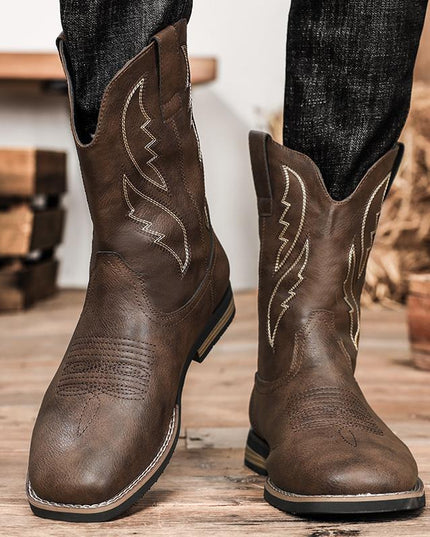 Retro Autumn And Winter Western Cowboy Worker Boot