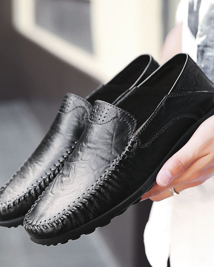 British Style Men's Casual Fashion Soft Bottom Leather Shoes