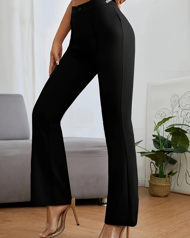 Hip Raise Slimming All-matching Elastic Waistband Small Straight Pants