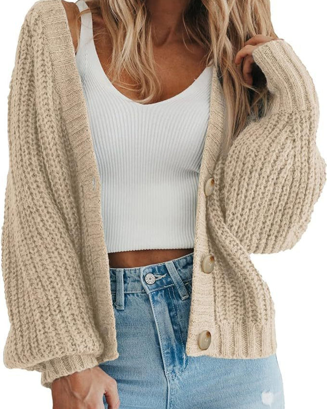 Women's Thick Knitted Cardigan Sweater
