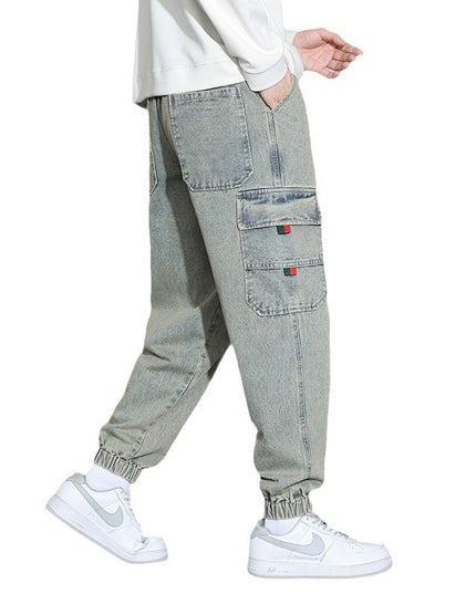 Retro Workwear Jeans for Men – Loose Fit Cotton Denim (M–4XL)