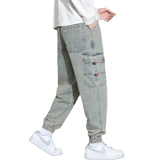 Retro Workwear Jeans for Men – Loose Fit Cotton Denim (M–4XL)