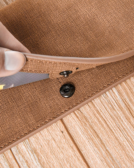 Men's Long Wallet Fashion Button Bag Thin Style