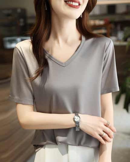Vest Beautiful French Base Shirt Loose Satin Top