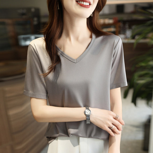 Vest Beautiful French Base Shirt Loose Satin Top