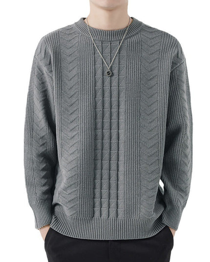 New Men's Round Neck Knitted Sweater