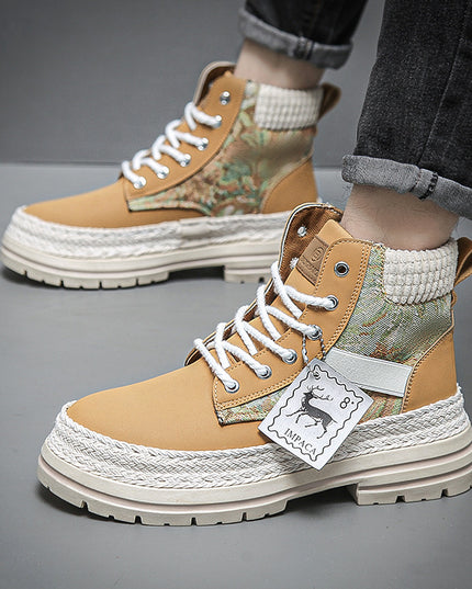 Men's Casual All-match Worker Boot High-top Shoes