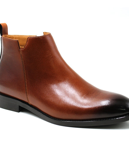 Men's British Style Casual Leather Side Zipper Martin Boots