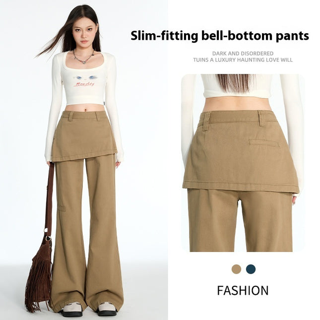 American Retro Fake Two-piece Design Slightly Spicy Casual Pants