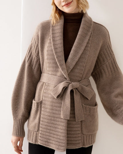 V-neck Temperament Knitted Loose Twist Mid-length Sweater