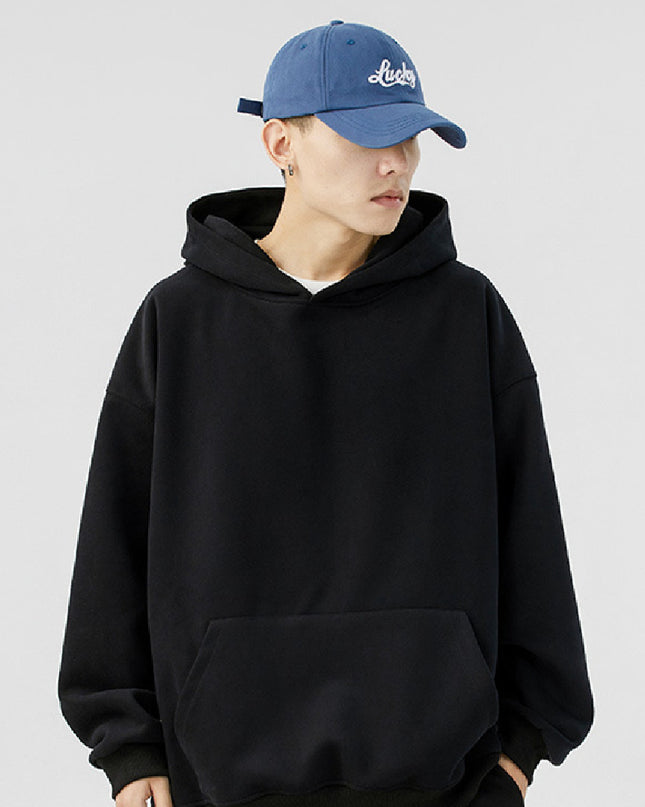 Men's American-style Simple Velvet Hoodie Top