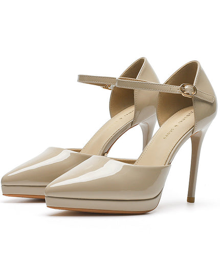 Pointed-toe Waterproof Platform Hollow 10 5cm Women's High Heels
