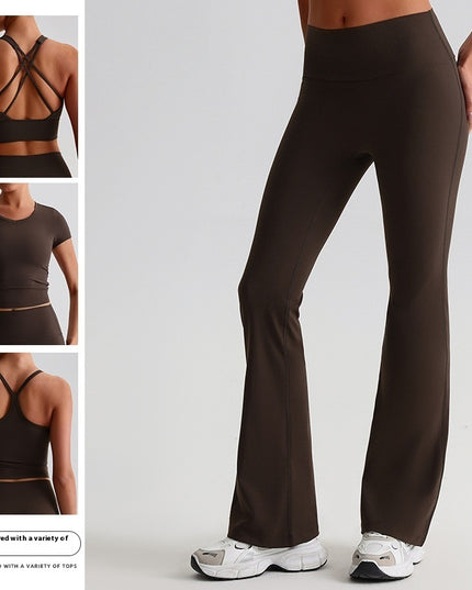 Wide-leg Bell-bottoms Tight Nude Feel Hip Raise Yoga Pants