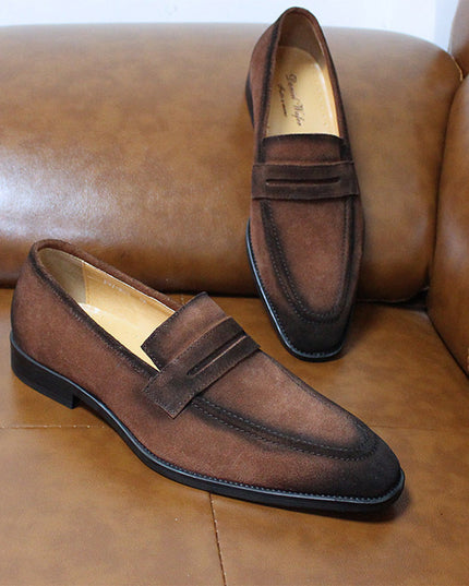 Men Leather Lazy Breathable Casual Shoes