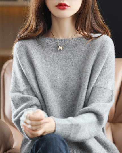 Loose And Idle Underwear Crew Neck Simple Sweater