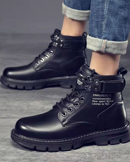 Men's New High Top Versatile Casual Leather Martin Boots