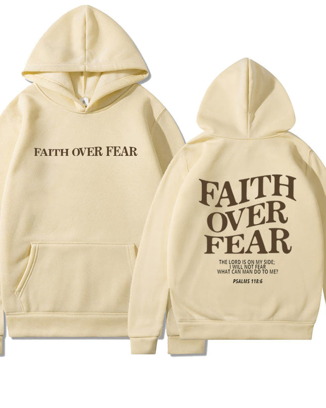 New Hoodie Faith Fear Men's And Women's Printed Sweatshirt