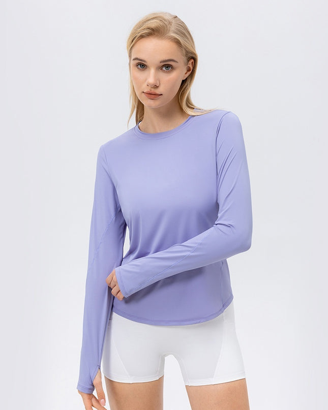 Women's Ice Silk Sun Protection Sports Long Sleeve Running Fitness