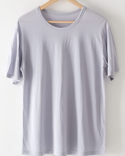 Men's Mulberry Silk Loose Round Neck Silk T-shirt