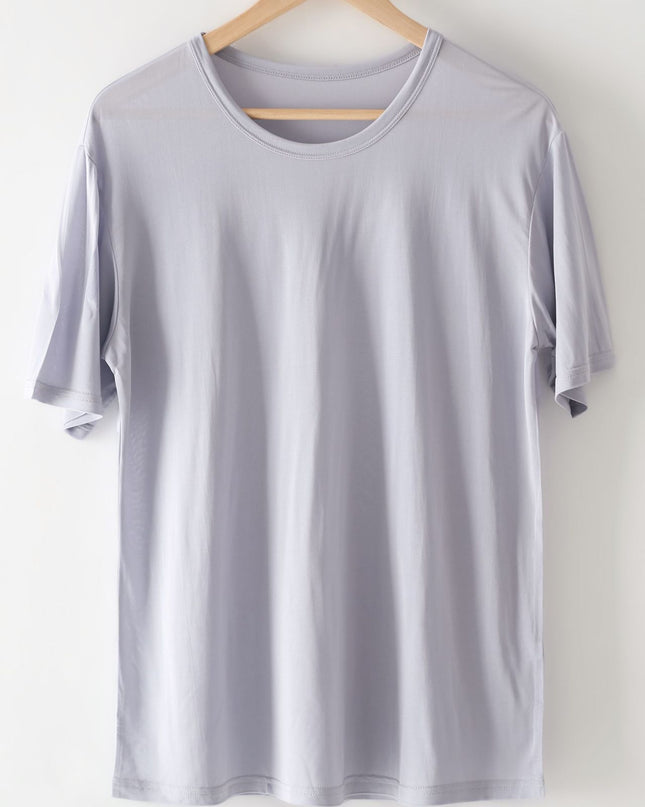 Men's Mulberry Silk Loose Round Neck Silk T-shirt