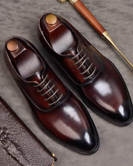 Handmade Oxford Shoes Men's Large Size Groom Wedding Shoes