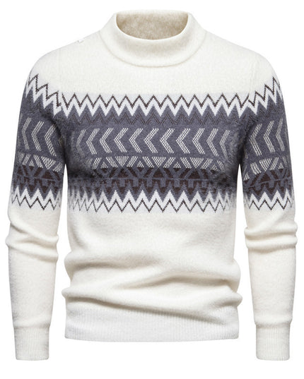 Printed Round Neck Sweater For Men