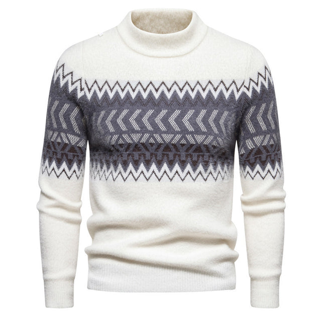 Printed Round Neck Sweater For Men