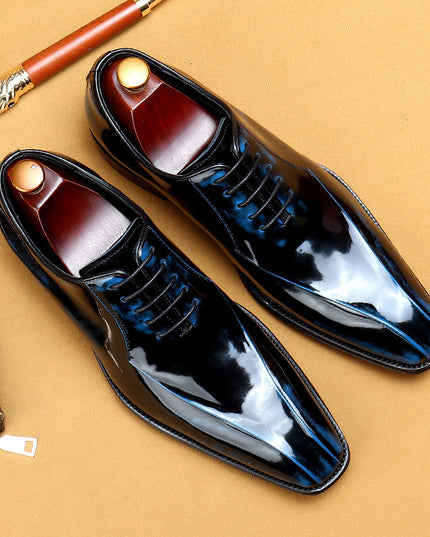 Men's Patent Leather Shiny Business Formal Oxford Shoes