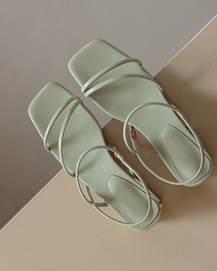 Flat Strap Open-toed Roman Sandals Women
